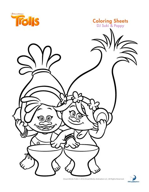 disney trolls coloring pages  getcoloringscom  printable