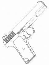 Coloring Glock Handgun sketch template