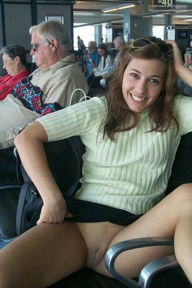 carelessinpublic inside an airport lounge in a short skirt and hotwife pics no panties pics