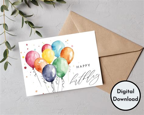 happy birthday card digital  printable birthday etsy australia