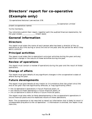 directors report template fill  sign printable template