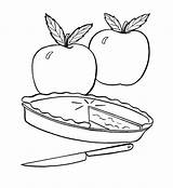 Pie Apple Coloring Pages Fruit Kids Simple Choose Board Template sketch template
