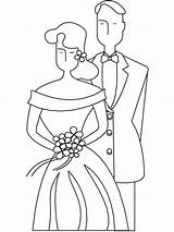Huwelijk Bruidspaar sketch template
