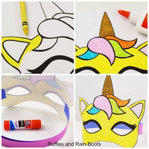 printable unicorn mask coloring page  template unicorn mask