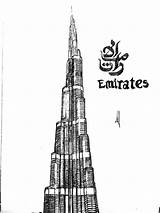 Sketch Khalifa Dubai Drawing Burj Drawings Tower Sketches Draw Architecture Arab Al Pencil Kids Event Poster Towers Coloring Choose Board sketch template