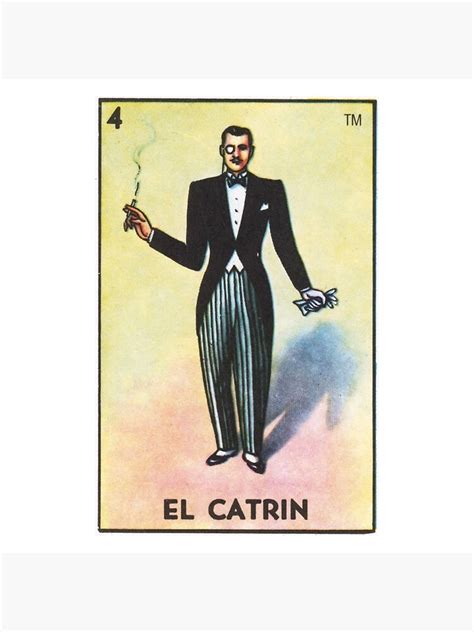 El Catrin Loteria Mexican Bingo Gentleman Card Poster By