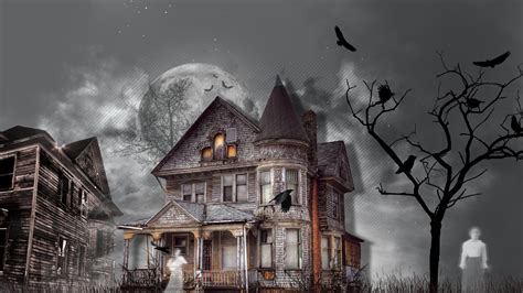 halloween haunted house wallpaper