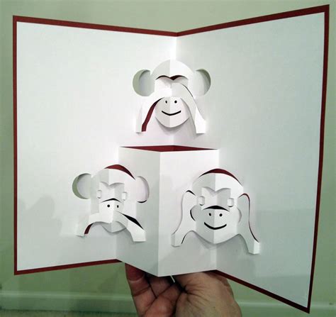 pop  papercraft  monkeys pop  card template  pattern