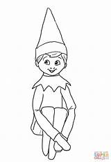 Coloring Elf Shelf Pages Christmas Printable Popular sketch template