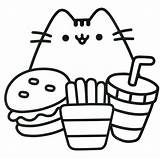Pusheen Coloring Pages Food Cat Getcoloringpages Stormy sketch template