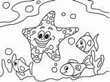 Mewarnai Laut Pemandangan Ikan Menarik Bintang sketch template