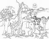 Coloring Animals Savanna Pages Print Getdrawings sketch template