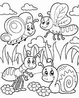 Coloring Pages Bug Insect Insects Cute Bugs Kids Colouring Print Printable Drawing Animals Sheets Color Bestcoloringpagesforkids Spring Cartoon Meadow Surfnetkids sketch template