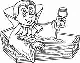 Vampire Coloring Pages Coffin Halloween Cute Cartoon Vampires Print Haunted Kids Printable Color Dracula Drawing Sheets Book Getcolorings Teeth Princess sketch template