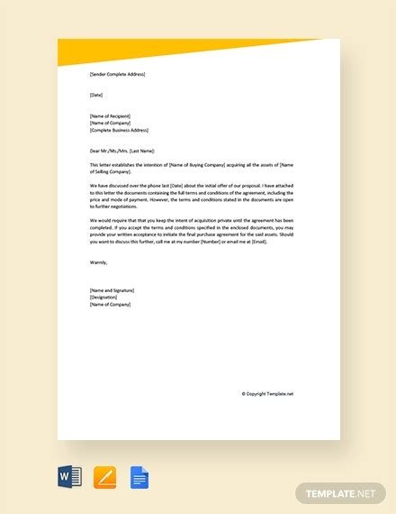 business letter  intent  word apple pages google docs