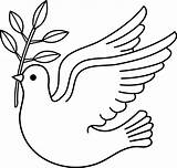 Clipart Baptism Clip Dove Peace Line Library Symbolism sketch template