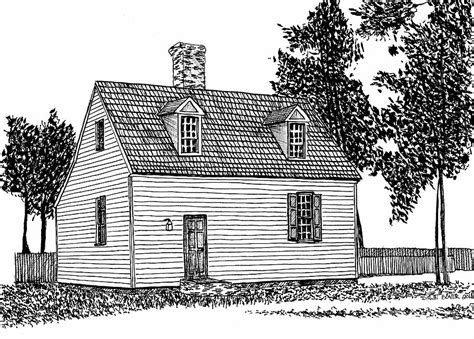 restored home colonial district williamsburg virginia historic area drawing  dawn boyer