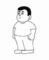 Fat Boy Coloring Pages Standing Netart sketch template