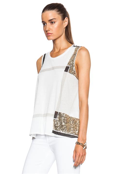 lyst sass and bide in principo embellished sleeveless tee