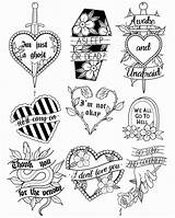 Tattoo Tattoos Flash Mcr Small Coloring Pages Drawings Sheet Tatoo Sheets Heart Body Band Cards Katelyn Halloween Choose Board Playing sketch template