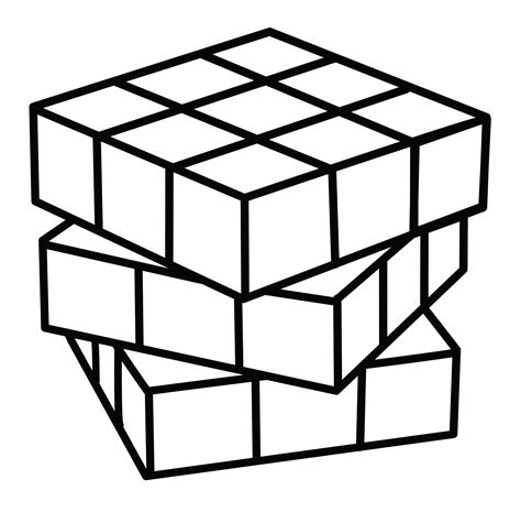 rubiks cube coloring page  clip art