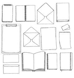 set  drawing books royalty  vector image