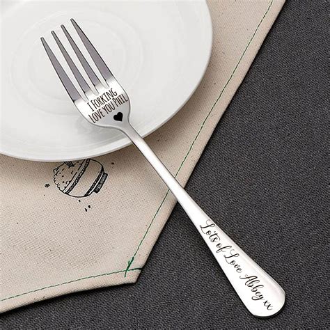 personalised forking love  fork valentines gift  laser boutique