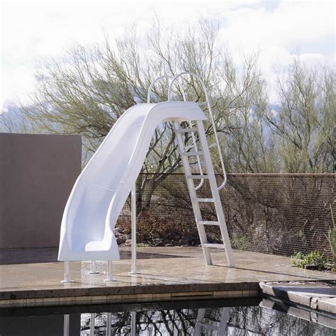 inter fab city 2 in ground swimming pool slide left curve in white city2 clw ebay
