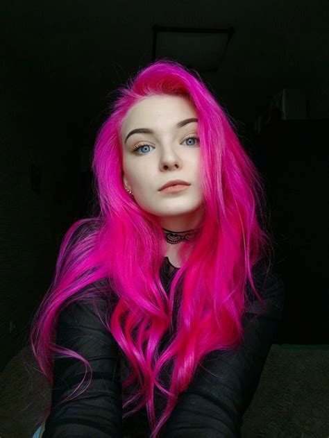 pink hair pink hair hot pink hair long pink hair