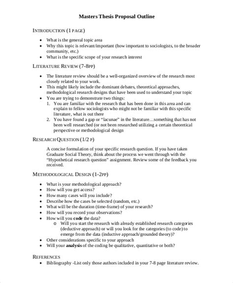 thesis proposal template  word  document downloads