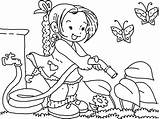 Garden Coloring Gardening Pages Kids Flower Printable School Clipart Water Spring Kindergarten Watering First Line Clip Color Cliparts People Collection sketch template