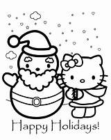 Christmas Kitty Hello Coloring Pages Sheets Natale Noel Holiday Friends Whether Navidad Call Some So sketch template