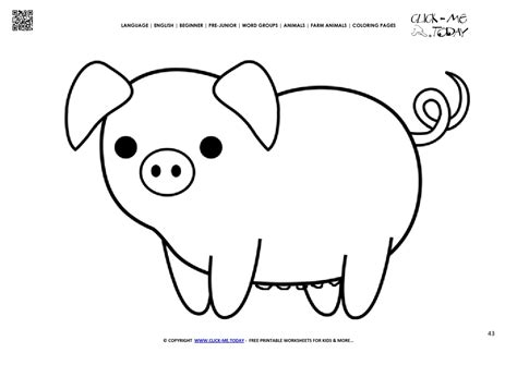 coloring page cute pig sow color picture  pig