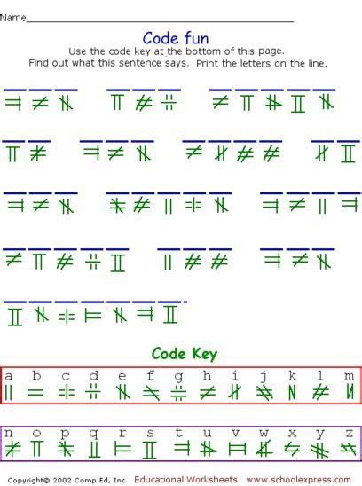 printable secret code worksheets schoolexpress  worksheets