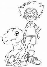 Digimon Veemon Digimons Agumon Coloringhome Taichi Kamiya sketch template