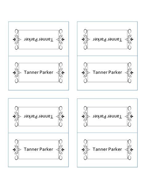 place cards  printable template printable templates