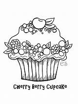 Coloring Cupcake Birthday Pages Printable sketch template