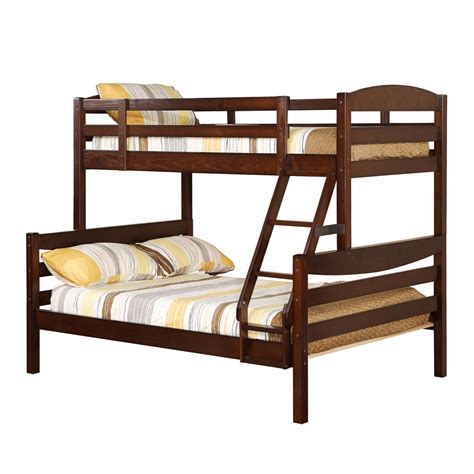 Twin Over Full Solid Wood Bunk Bed Brown