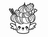 Kawaii Cupcake Coloring Strawberry Food Coloringcrew Drawing Getdrawings Colorear Print sketch template