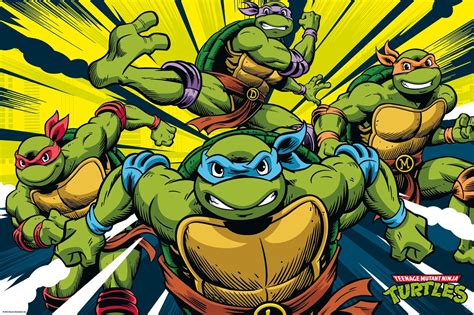 poster teenage mutant ninja turtles turtles  action wall art