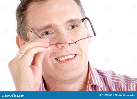 Man Taking Off Glasses Stock Image Image Of Eyeglasses 19797363