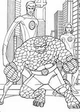 Coloring Fantastic Four Pages Mr Thing Invisible Girl Fantastiques Les Printable Color Coloriage Super Supercoloring Pony Little Heroes Drawing Print sketch template