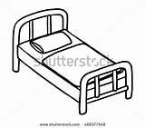 Bed Cartoon Drawing Hospital Single Getdrawings sketch template