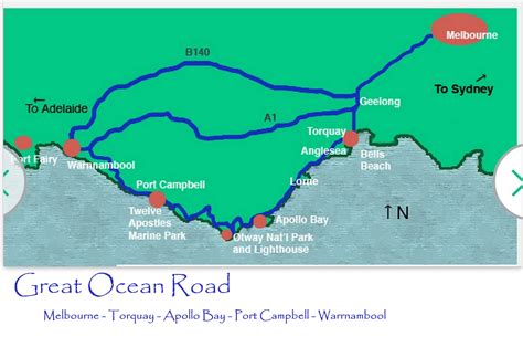 great ocean route map australia travel