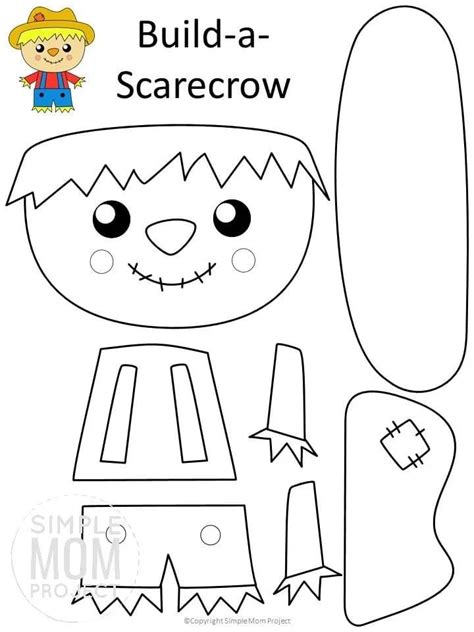 printable scarecrow craft template scarecrow crafts halloween