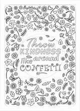 Coloring Kindness Pages Confetti Printable Grown Ups Sheets Sold Etsy Printables sketch template