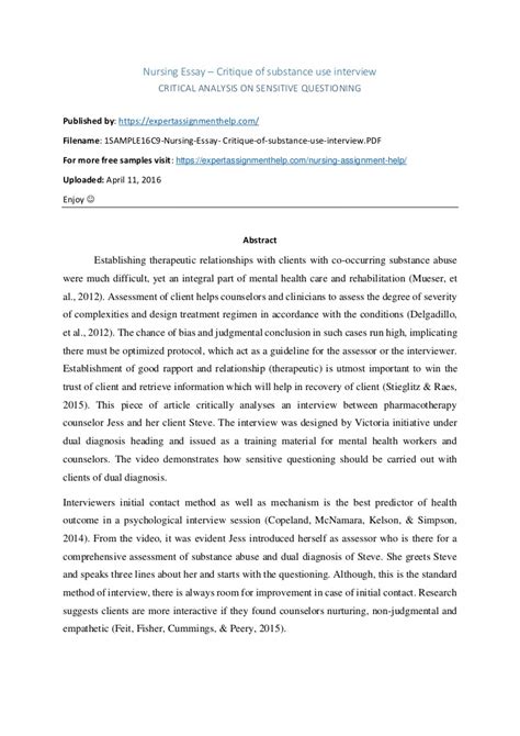 interview paper sample  formatted paper  dianna hacker