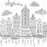 Amsterdamse Kleurplaat Kleurplaten Tekenen Huizen Zwart Gracht Gevels Wit Uitzicht Grachten Kleurplatenl Kanalen Klokgevel Downloaden Uitprinten sketch template