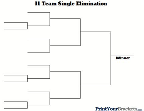 team single elimination printable tournament bracket