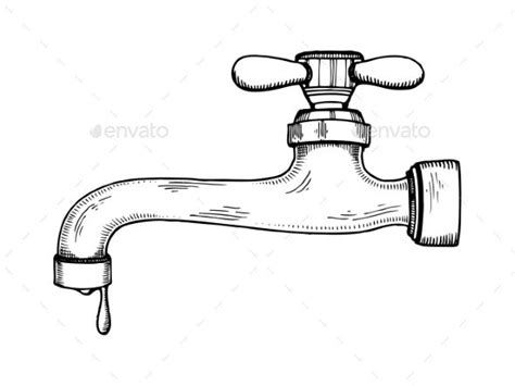 water tap  drop engraving vector illustration vector illustration graphic design